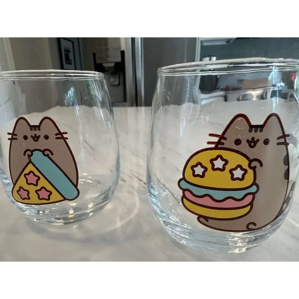 Pusheen Box Exclusive Winter 2020 Stemless Glasses Pizza Burger Snack Tumblers